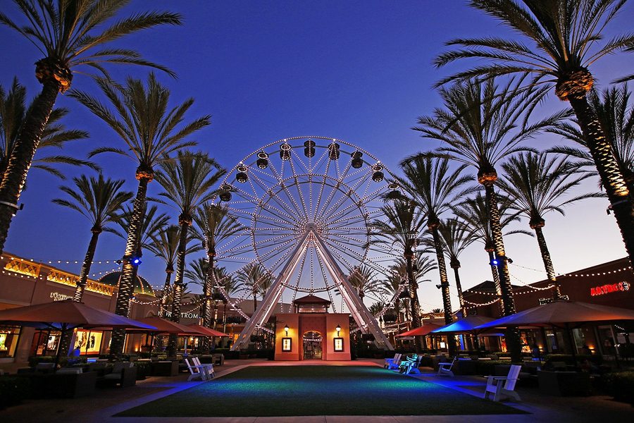 Irvine Spectrum Center Ferris wheel at night