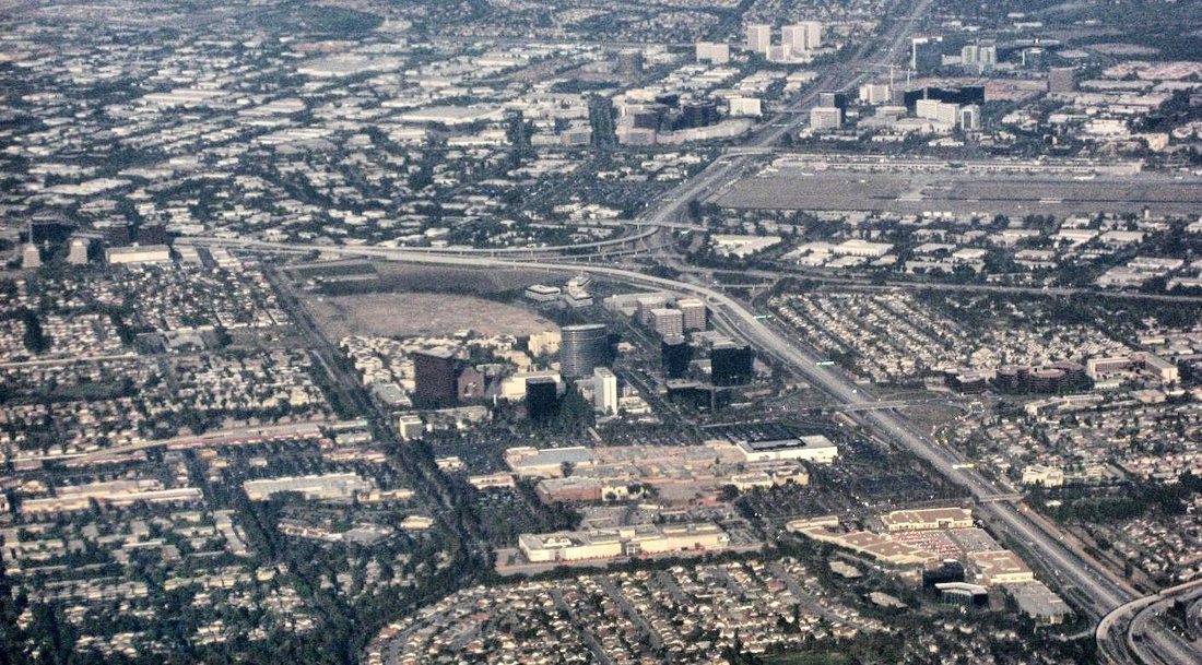 Irvine business district aerial